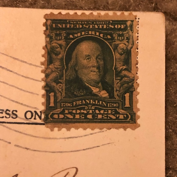 Benjamin Franklin 1908 Jumbo 14 perf RARE STAMP! - Picture 1 of 8